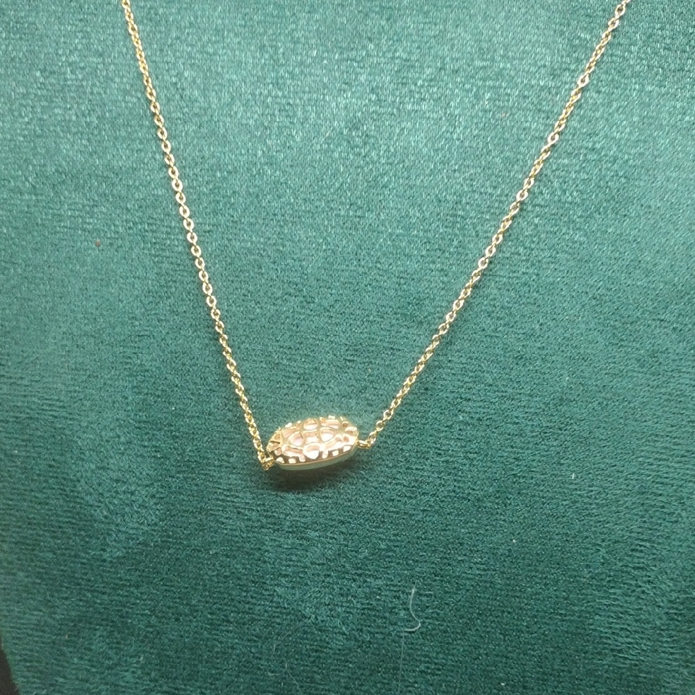 Kendra Scott Gold Necklace with Pink Gemstone - Picture 2 of 11